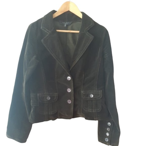 VTG BILLY BLUES Olive Green Cotton Velvet Jacket Size L - Picture 1 of 4